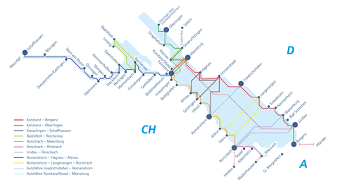 bodensee karte schiffsverbindungen Das Liniennetz unserer Bodensee Flotte | BSB