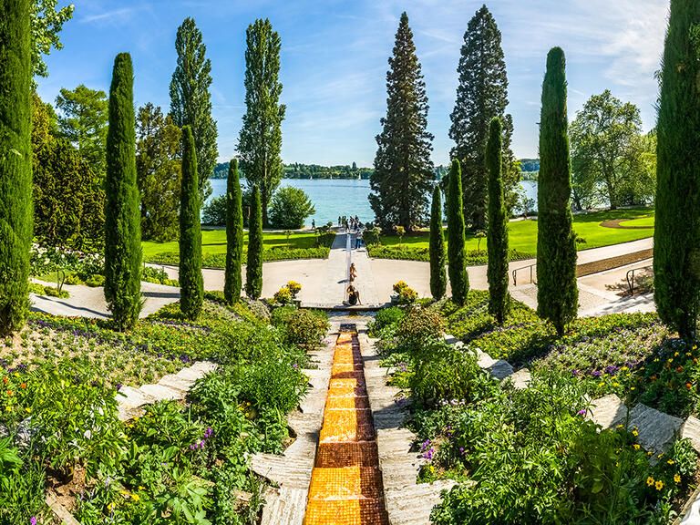 Ausblick von der Insel Mainau auf den Bodensee.