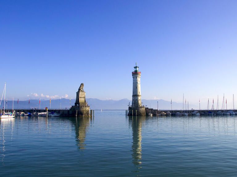 Hafeneinfahrt Lindau am Bodensee. 