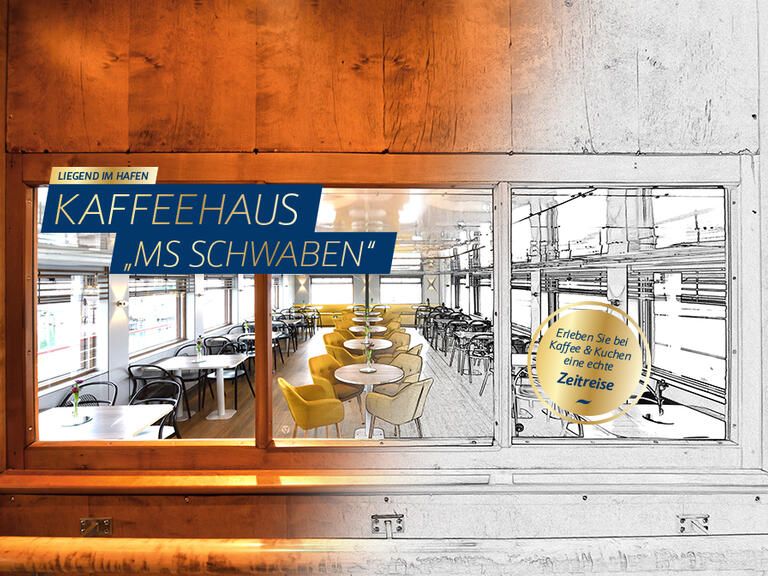 Kaffeehaus auf "MS Schwaben", einem Schiff der Bodensee Schifffahrt. 