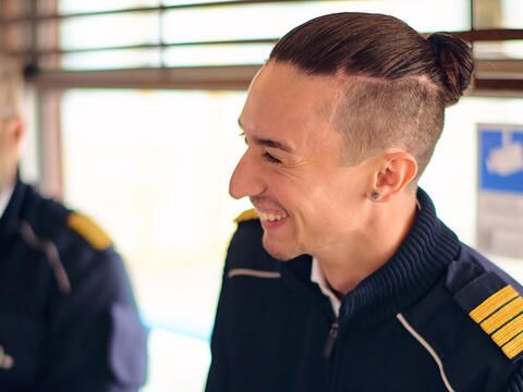 Binnenschiffer im Gespräch