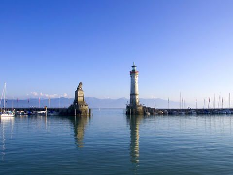 Hafeneinfahrt Lindau am Bodensee. 