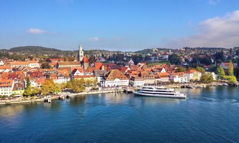 Schiff im Hafen Überlingen
