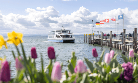 MS Insel Mainau in Uhldingen am Hafen im Frühling